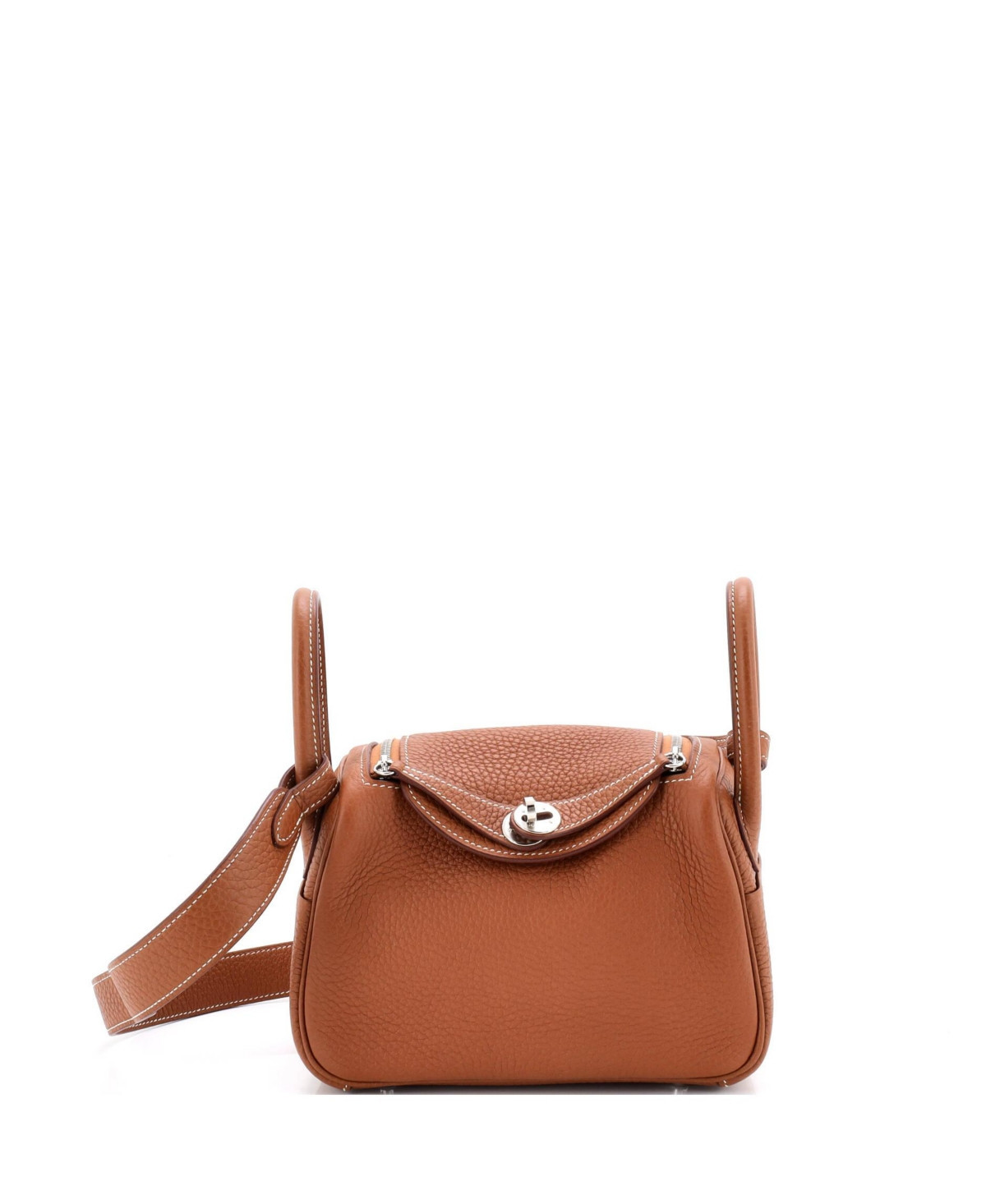 Pre-Owned HERMES Mini Lindy Bag Clemence - Brown | Macy's