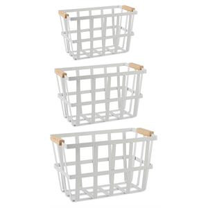 DII Modern Style Metal Assorted Urban Basket in White (Set of 3) | Homesquare