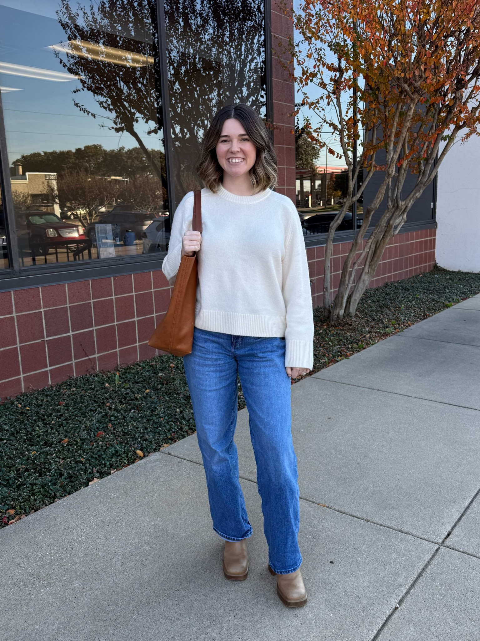 Daily outfit 
Abercrombie sweater 
Madewell jeans 
Madewell tote 
Steve Madden boots 
Blue Nile Jewlery 

#LTKSaleAlert