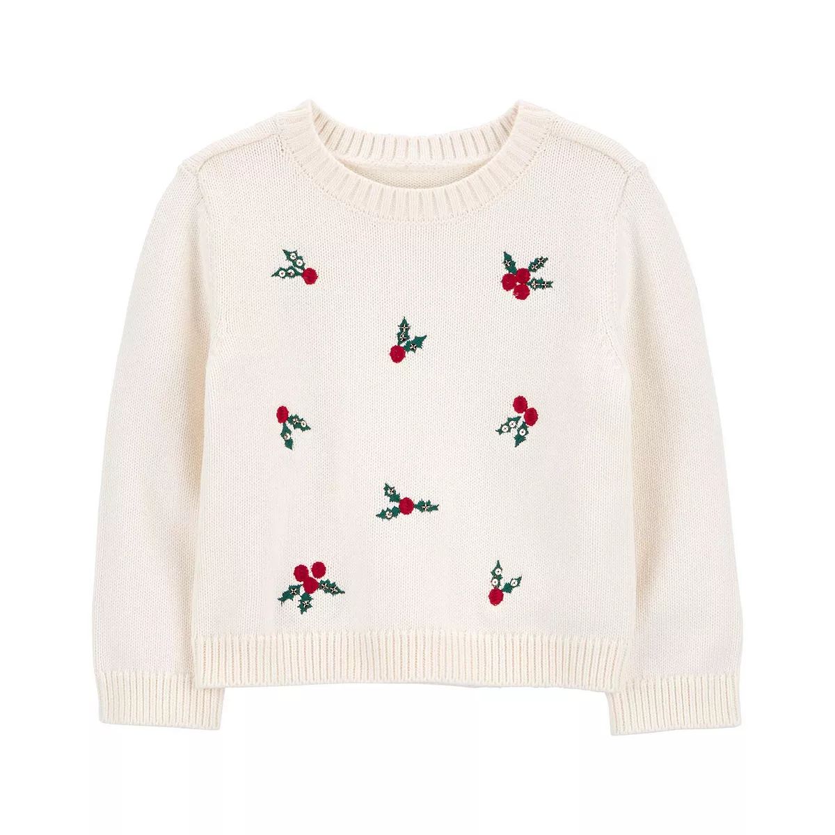 Toddler Girl Carter's Christmas Holly Knit Sweater | Kohl's