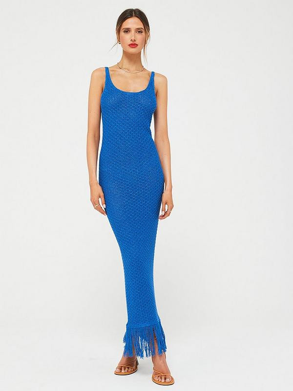 Mango Knitted Fringe Dress | Very (UK)