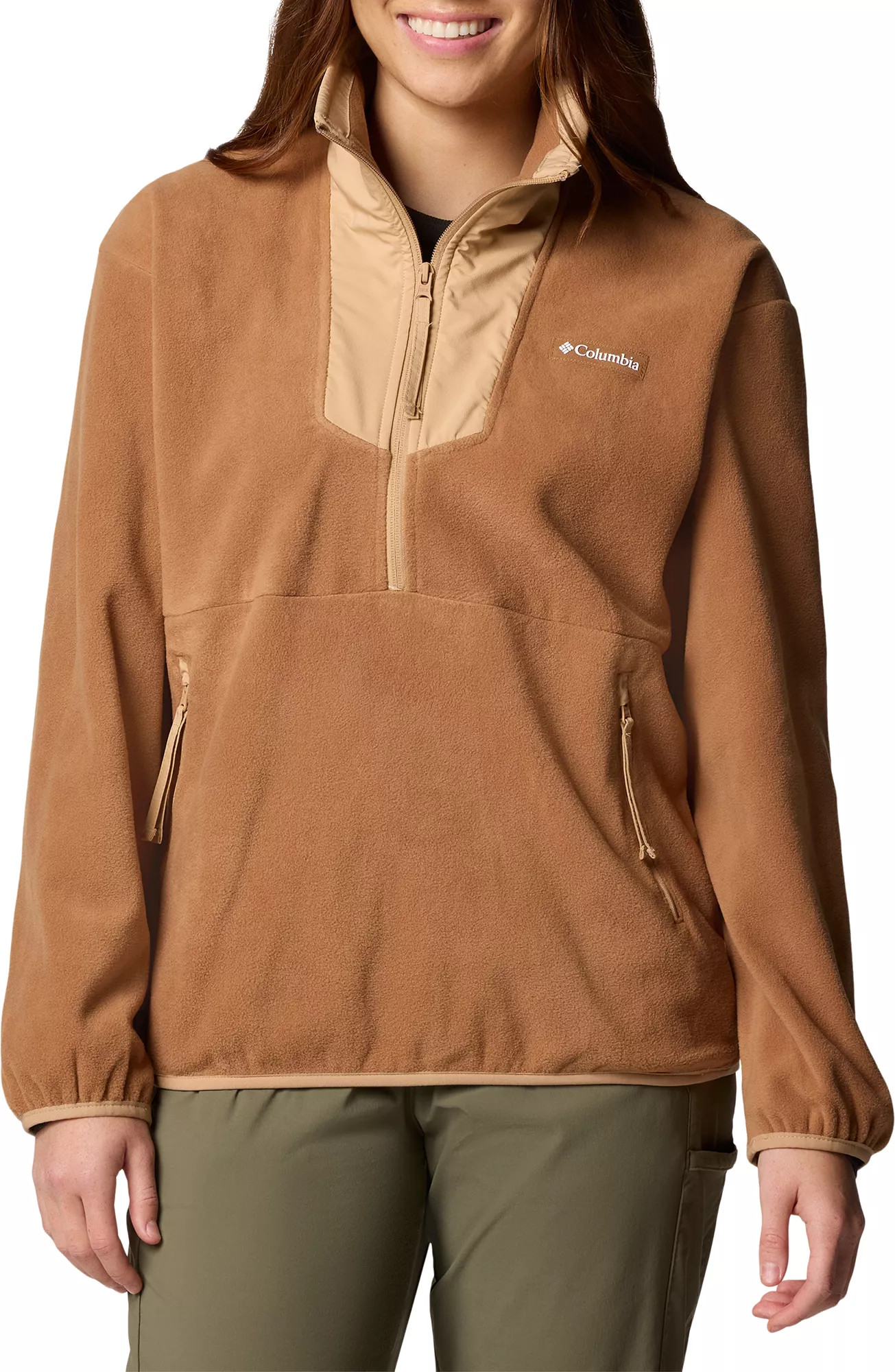 Columbia Women's Sequoia Grove Half Zip Fleece, Small, Camel Brown/Canoe | Public Lands