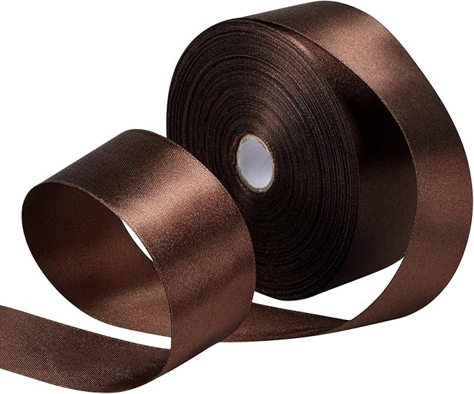 Brown Ribbon 1 1/2 Inch x 50 Yards/roll Satin Ribbon for Halloween Decor, Thanksgiving Gift Wrapp... | Amazon (US)