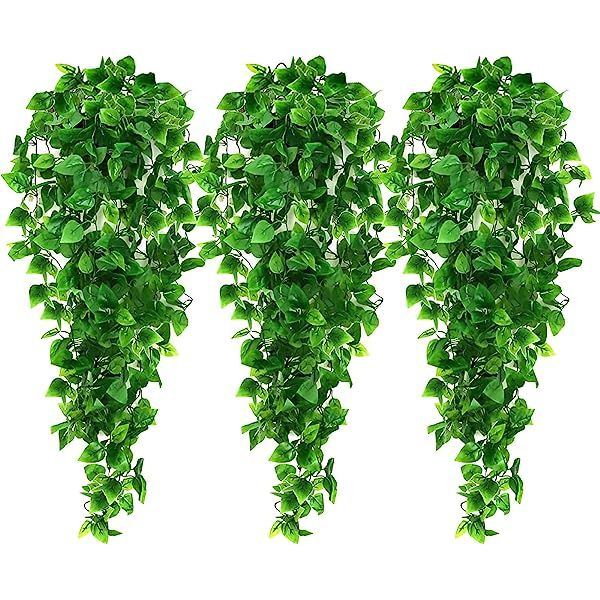 CEWOR 2pcs Artificial Hanging Plants 3.6ft Fake Ivy Vine Fake Ivy Leaves for Wall House Room Patio I | Amazon (US)
