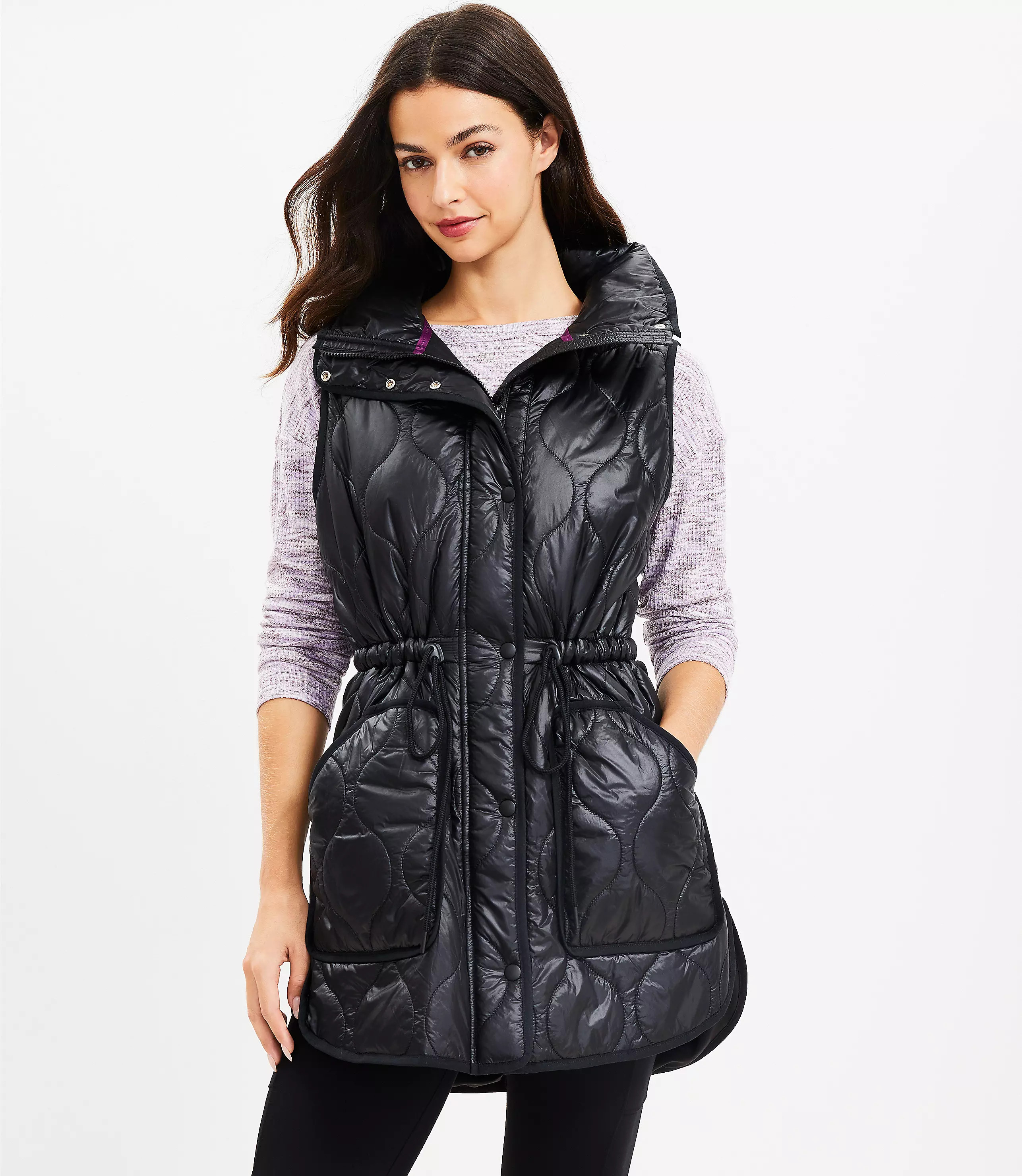 Lou & Grey Quilted Long Pocket Vest | LOFT