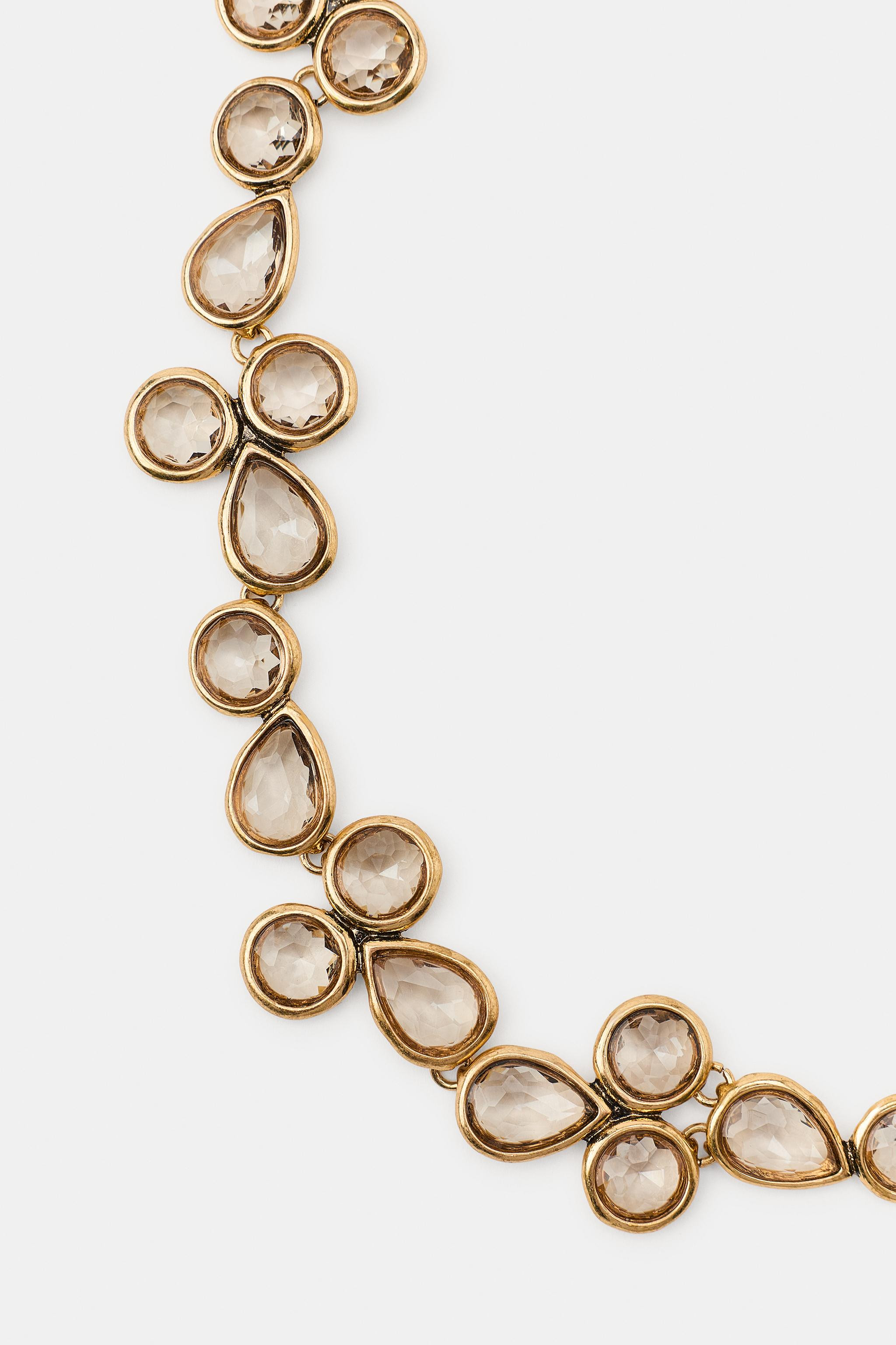 CRYSTAL PIECE NECKLACE | Zara US