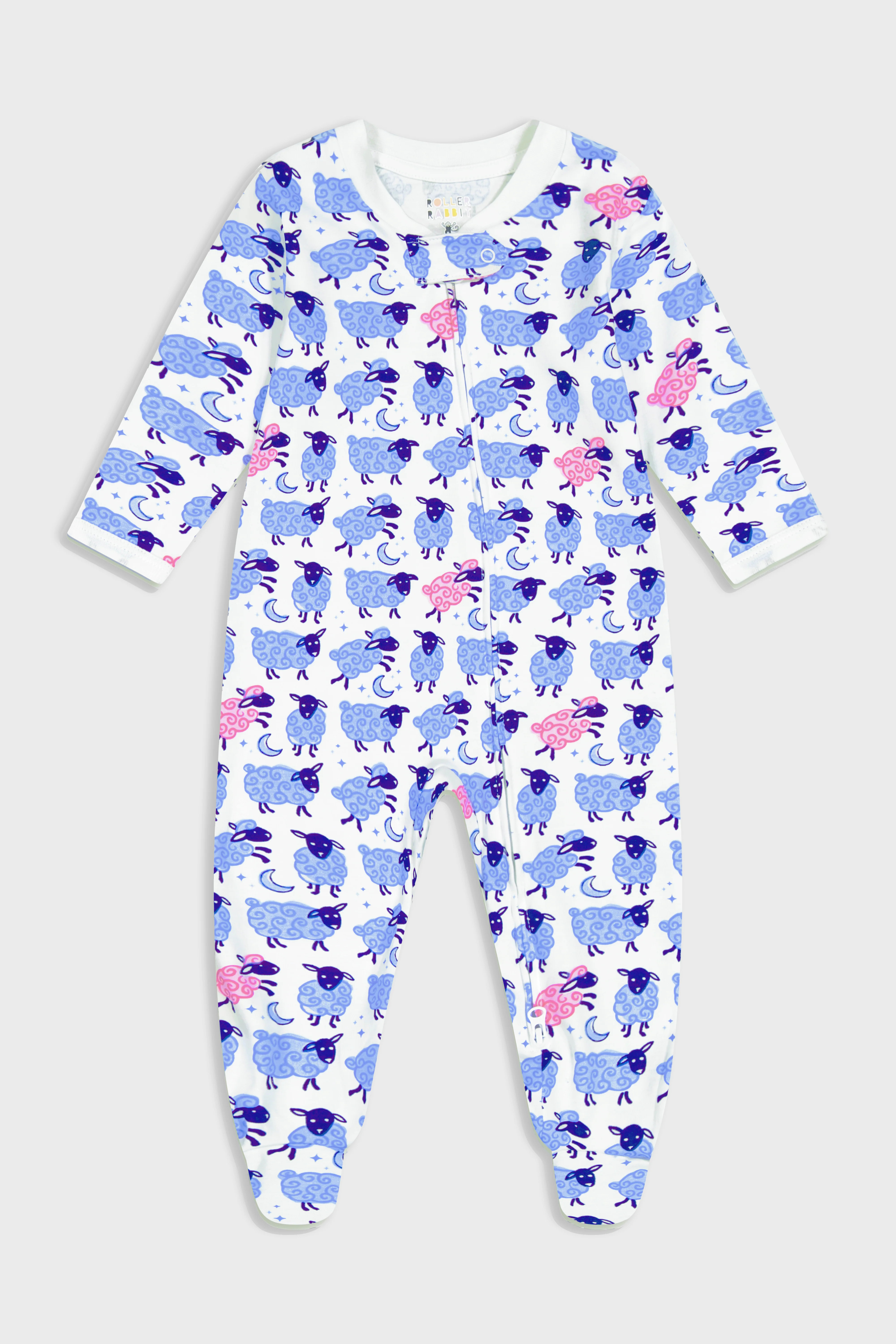 Infant Sammy The Sheep Zipper Footie | Roller Rabbit