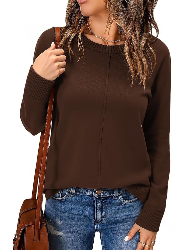 Totatuit Womens Cozy Oversized Sweater Fall Winter Casual Crew Neck Lightweight Knit Pullover Swe... | Amazon (US)