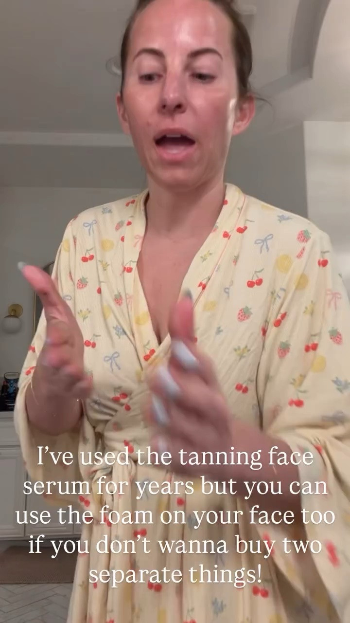 I’ve used the tanning face serum for years but you can use the foam on your face too if you don’t wanna buy two separate things!