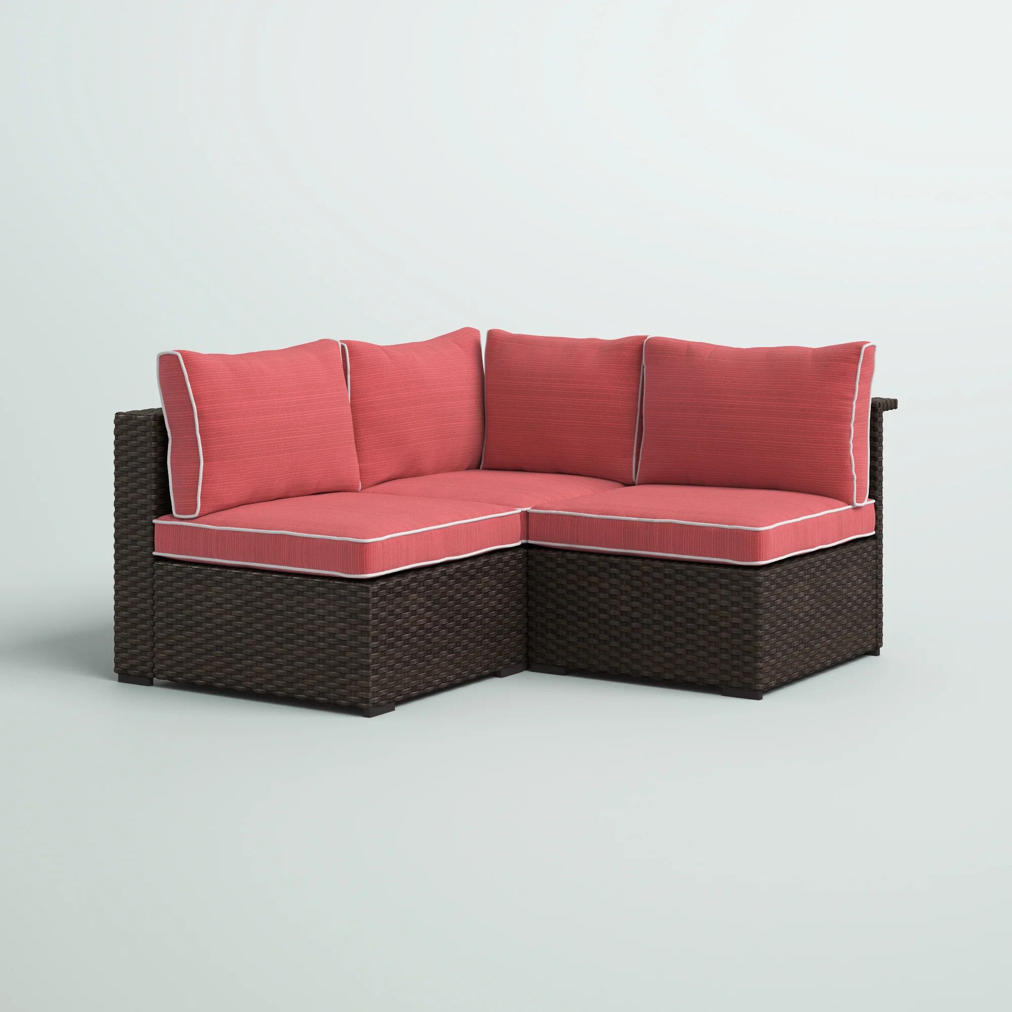 Holliston Polyethylene (PE) Wicker 3 - Person Seating Group with Cushions | Wayfair North America