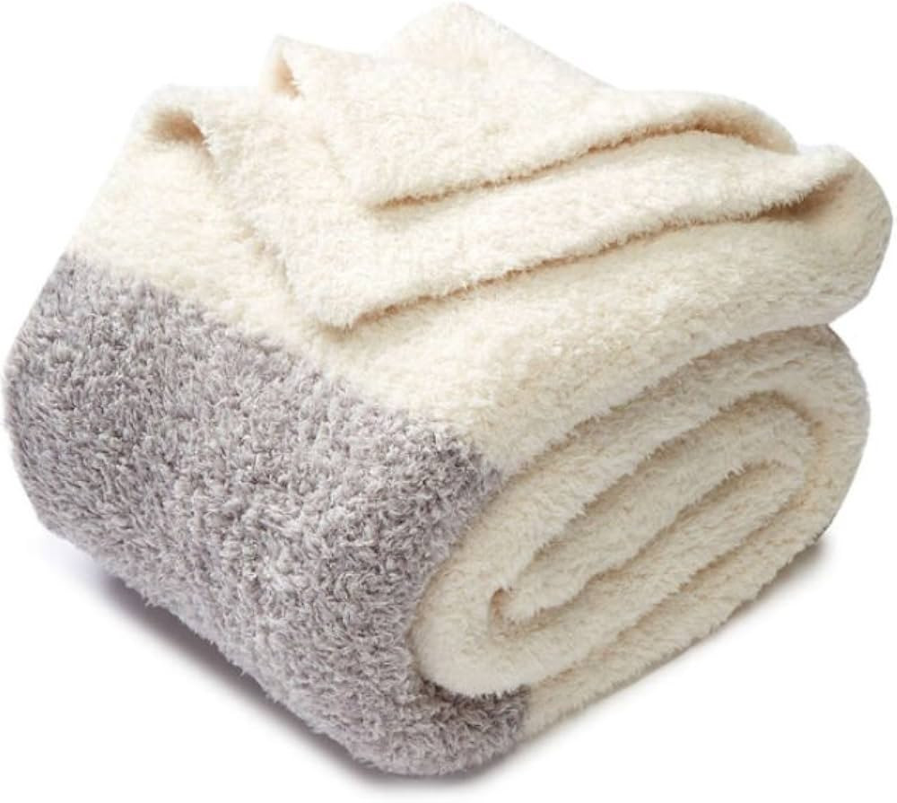 Barefoot Dreams CozyChic Cream-Dove Heathered Throw 45" x 60" | Amazon (US)