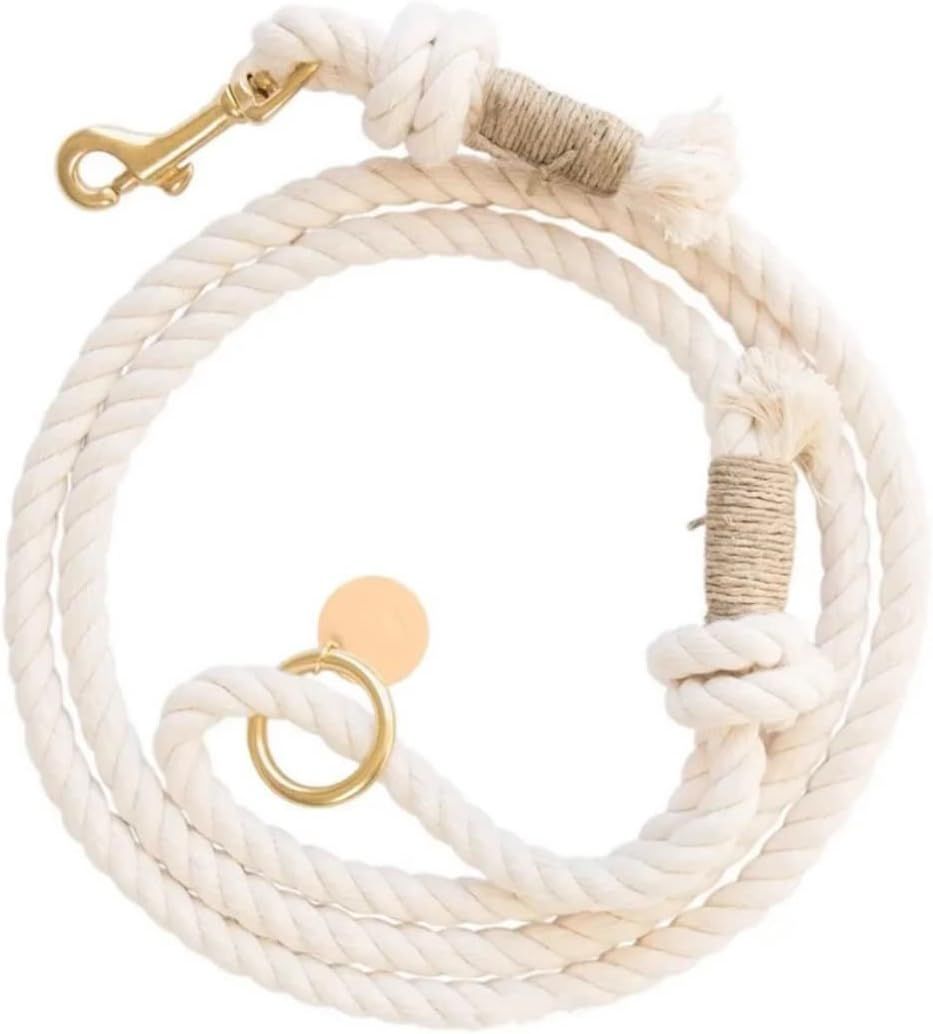 Natural White Cotton Ombre Rope Leash for Dogs, White Dog Wedding Leash, Rope Leash, Rope Dog Lea... | Amazon (US)