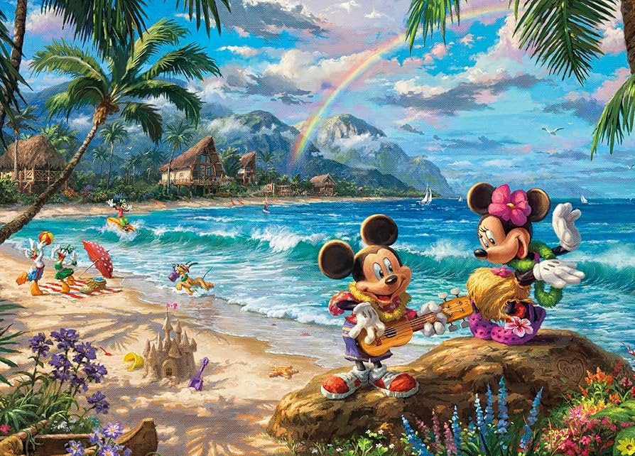 Ceaco - Thomas Kinkade - Disney - Mickey & Minnie in Hawaii - 1000 Piece Jigsaw Puzzle | Amazon (US)