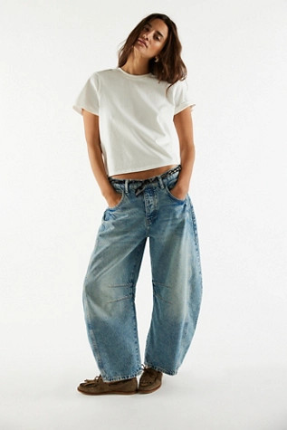 We The Free Good Luck Mid-Rise Barrel Jeans | Free People (Global - UK&FR Excluded)