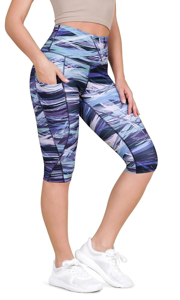 ODODOS Women's High Waisted Yoga Capris with Pockets, Tummy Control Non See Through Workout Athle... | Amazon (US)
