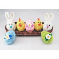 Crochet Easter Eggs Bunny, Chick, Basket Filler | Etsy (US)
