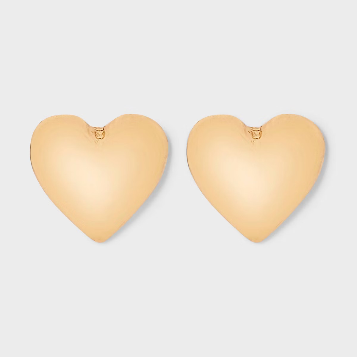 Puff Heart Button Earrings - A New Day™ Gold: Nickel-Free Studs | Target