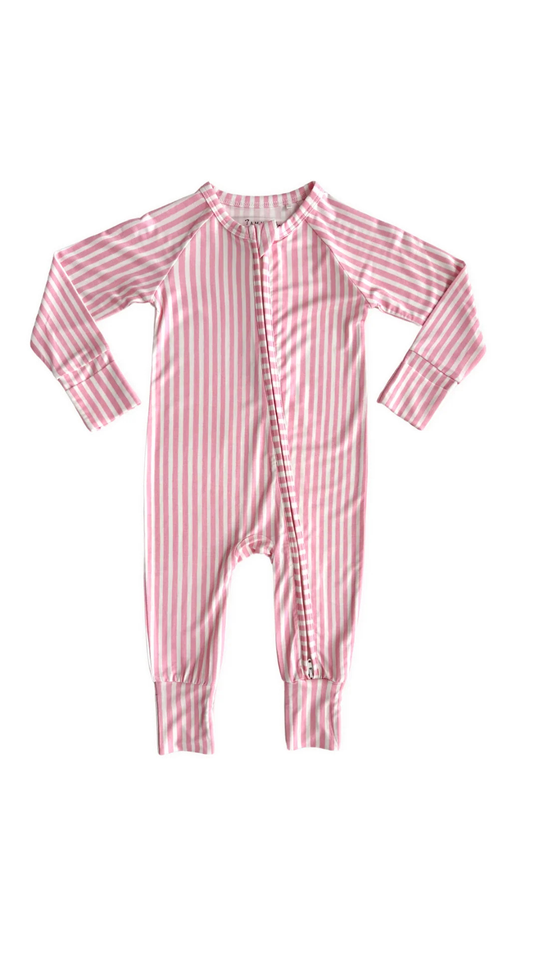 Pink Stripe Zipper Romper | In My Jammers