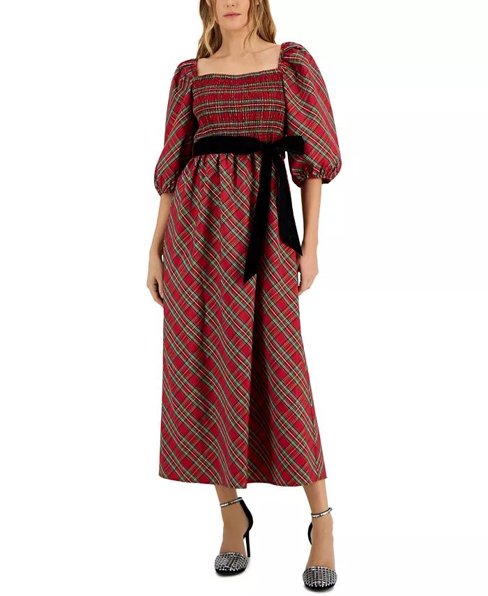 Women's Plaid Midi Dress | Macys (US)