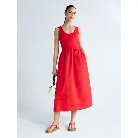Free Assembly Women's and Women's Plus U-Neck Mixy Dress, Sizes XS-4X | Walmart (US)