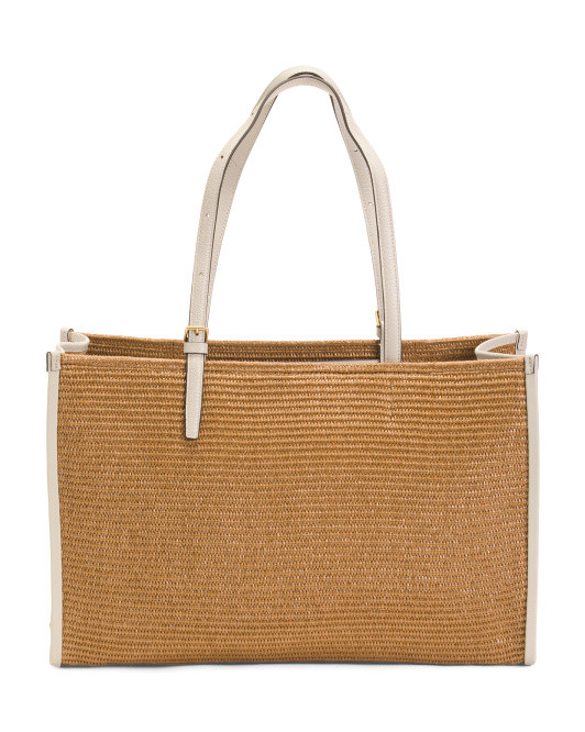 The Burlington Raffia Large Open Top Tote | TJ Maxx