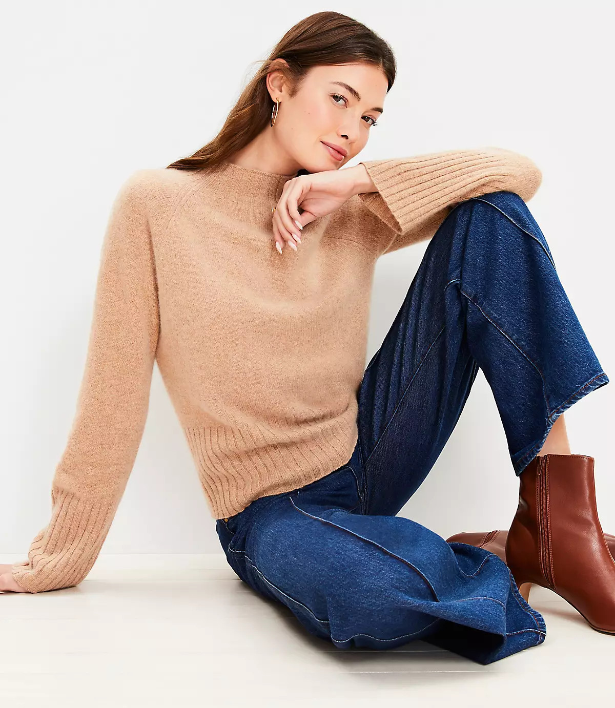 Cashmere Mock Neck Sweater | LOFT
