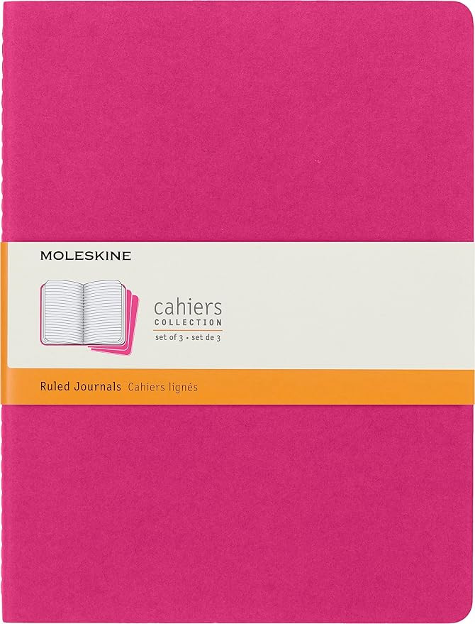 Moleskine Cahier Journal, Soft Cover, XL (7.5" x 9.5") Ruled/Lined, Kinetic Pink, 120 Pages (Set ... | Amazon (US)