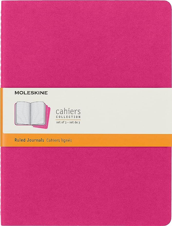 Moleskine Cahier Journal, Soft Cover, XL (7.5" x 9.5") Ruled/Lined, Kinetic Pink, 120 Pages (Set ... | Amazon (US)