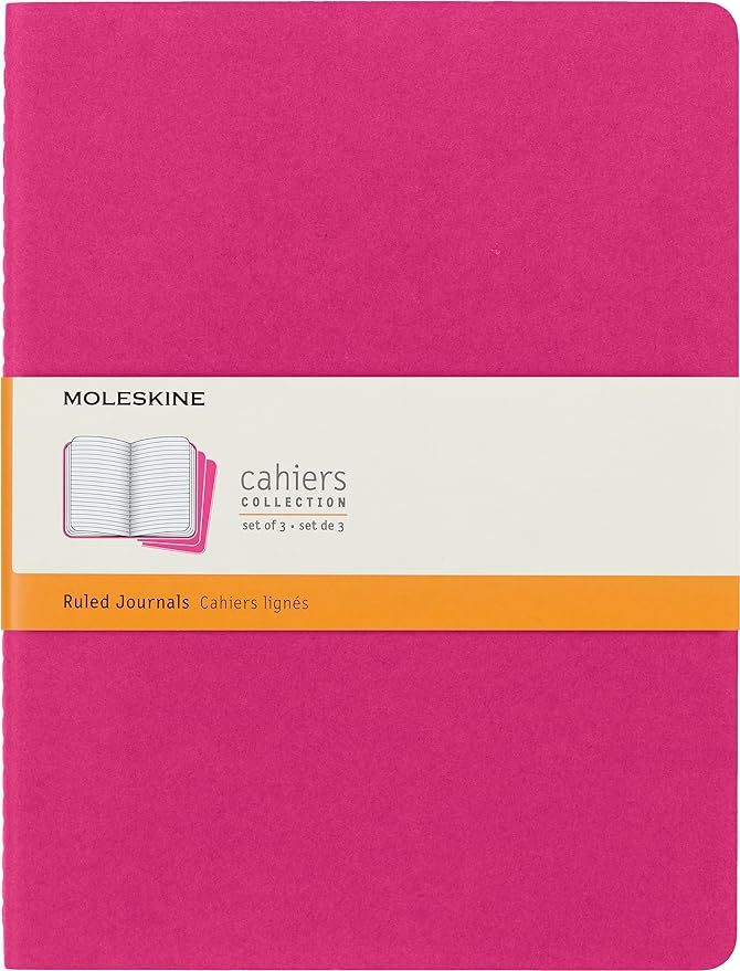 Moleskine Cahier Journal, Soft Cover, XL (7.5" x 9.5") Ruled/Lined, Kinetic Pink, 120 Pages (Set ... | Amazon (US)