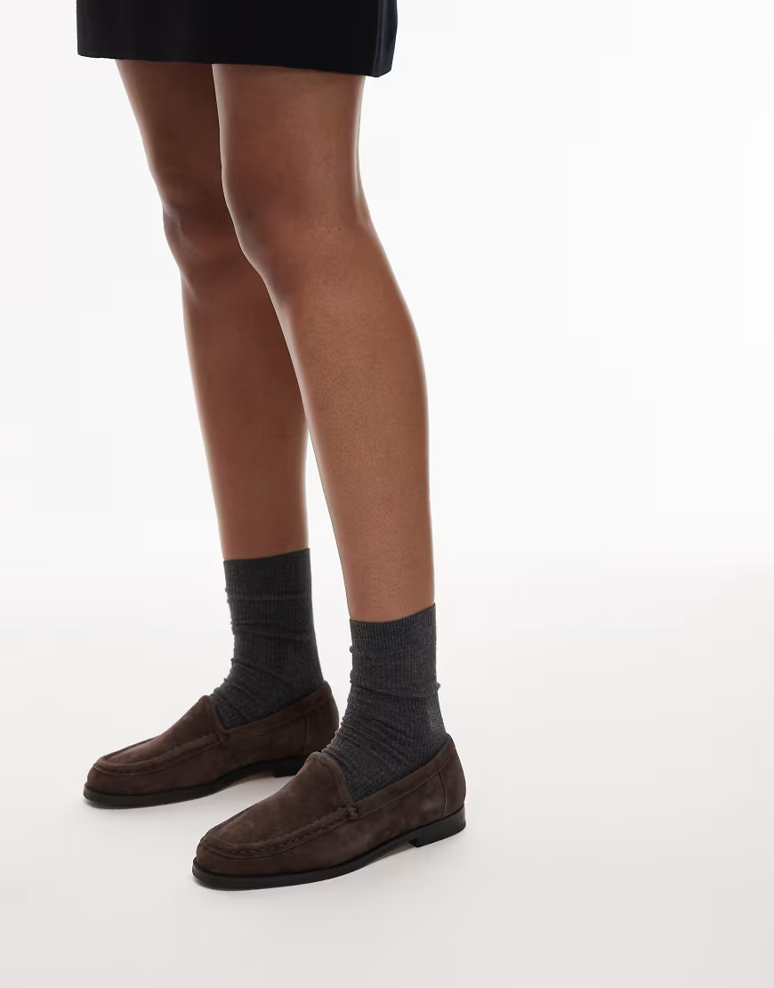 Tony Bianco Zoe loafers in espresso suede-Brown | ASOS (Global)