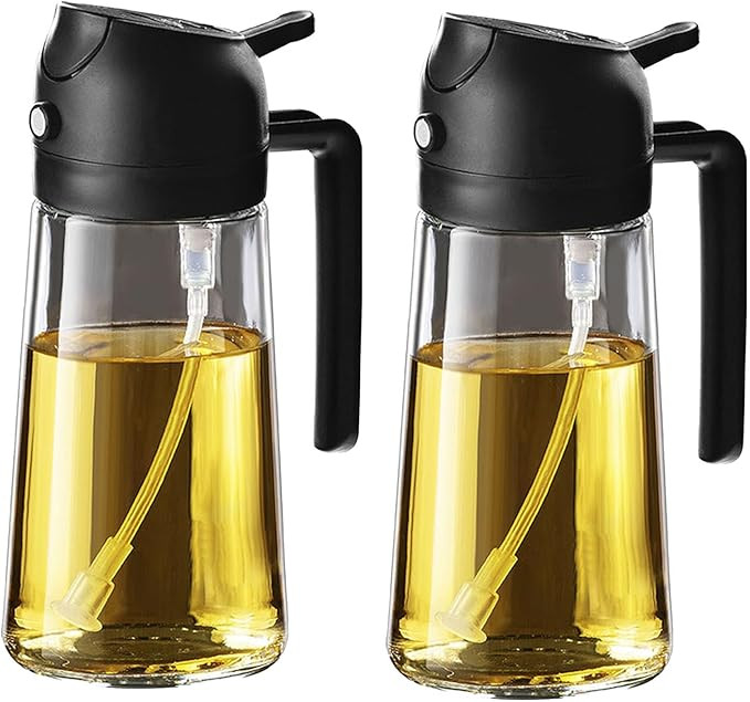 TrendPlain 16oz/470ml Glass Olive Oil Sprayer for Cooking – 2 in 1 Olive Oil Dispenser Bottle f... | Amazon (US)