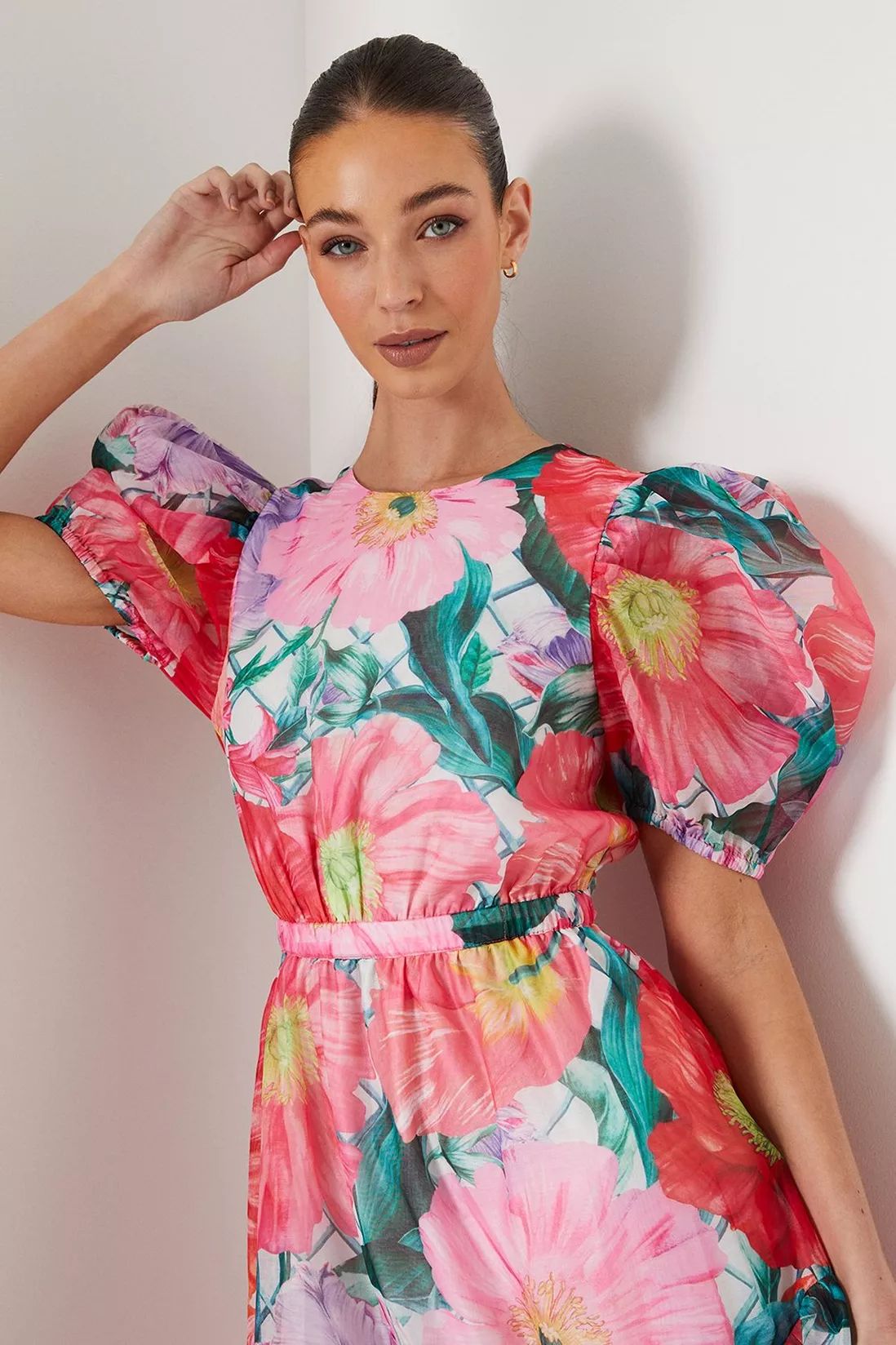 Dresses | Floral Organza Puff Sleeve Midi Dress | Coast | Coast UK & IE