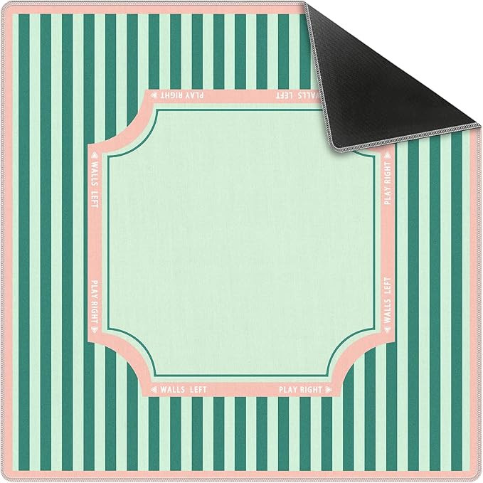 Green Stripe Mahjong Mat 31.5x31.5 Inch, Pink Stripes Decorative Frame Non-Slip and Noise Reducti... | Amazon (US)