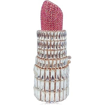 DEBIMY Women Rhinestone Crystal Lipstick Shape Evening Clutch Vintage Wedding Party Banquet Handb... | Amazon (US)