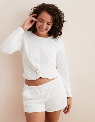 Aerie Cropped Knot Fleece | American Eagle Outfitters (US & CA)