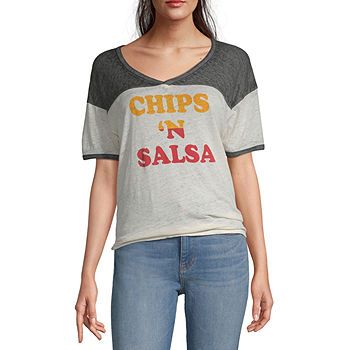 Ellie Makenzie-Juniors Cinco De Mayo Womens V Neck Short Sleeve Graphic T-Shirt | JCPenney