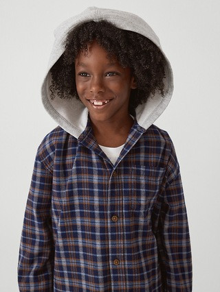 Kids Hooded Flannel Shirt | Gap Factory