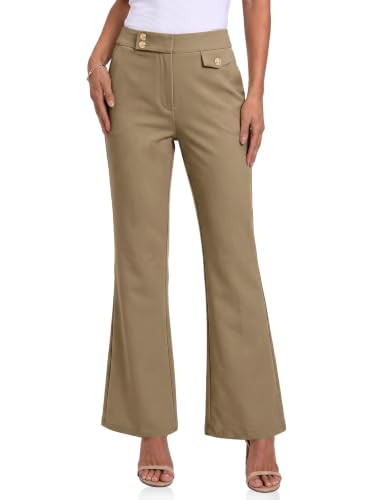 Cicy Bell Womens Flared Dress Pants Stretchy High Waisted Trousers | Amazon (US)