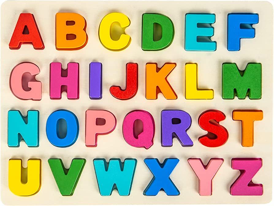 Alphabet Puzzle Wooden Puzzles for Toddlers 1 2 3 4 5 Year Old, ABC Puzzle Shape Alphabet Learnin... | Amazon (US)