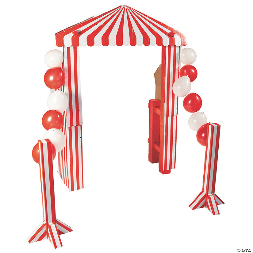 8 Ft. Carnival Arch Red & White Cardboard Stand-Up with String Stands | Oriental Trading Company