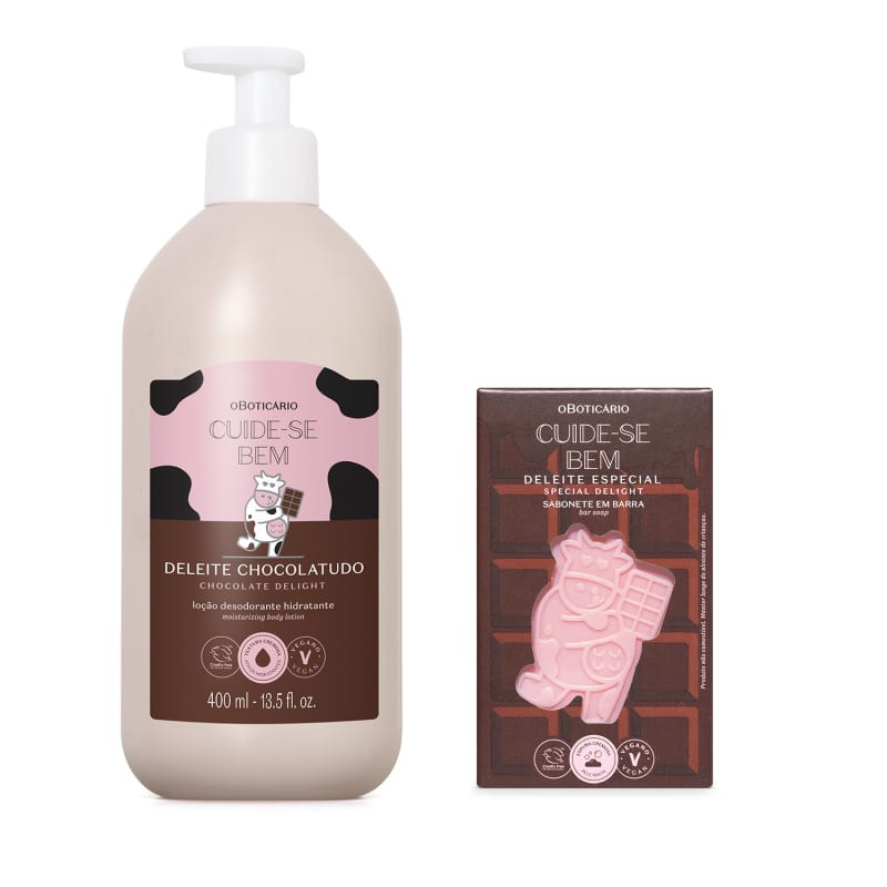 Combo Cuide-se Bem Deleite Chocolatudo: Sabonete em Barra 120g + Loção Corporal 400ml | O Botic... | oBoticario (BR)