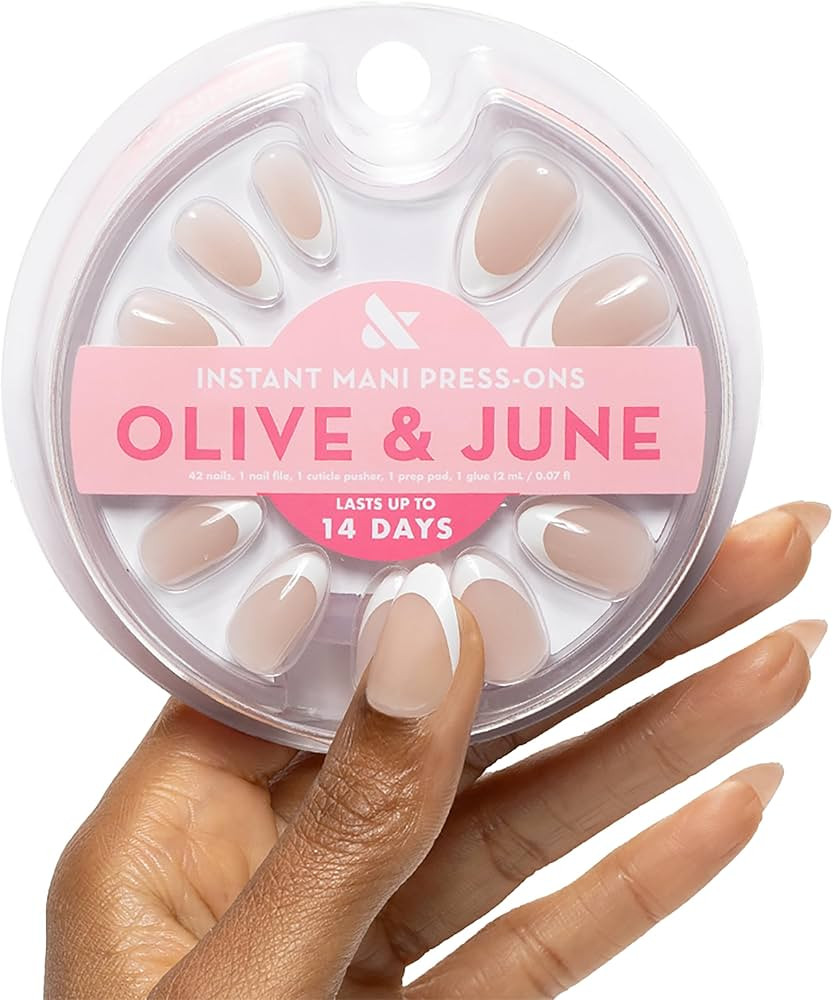 Olive & June Instant Mani Press-On Nails (Glue) | 42 Fake Nails, 21 Sizes | Non-Toxic, Long-Lasti... | Amazon (US)