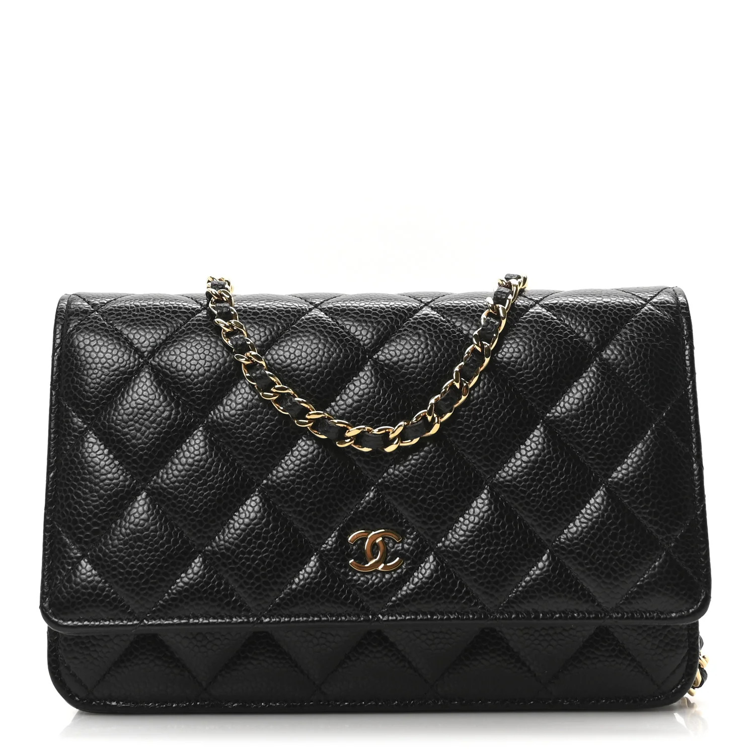 Chanel Caviar Quilted Wallet On Chain WOC Black 1736229 | FASHIONPHILE (US)