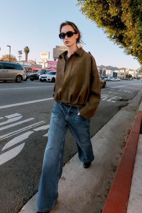 SUEDE EFFECT BOMBER JACKET | Zara US