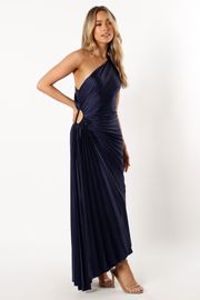 Kleo One Shoulder Maxi Dress - Navy | Petal & Pup (US)