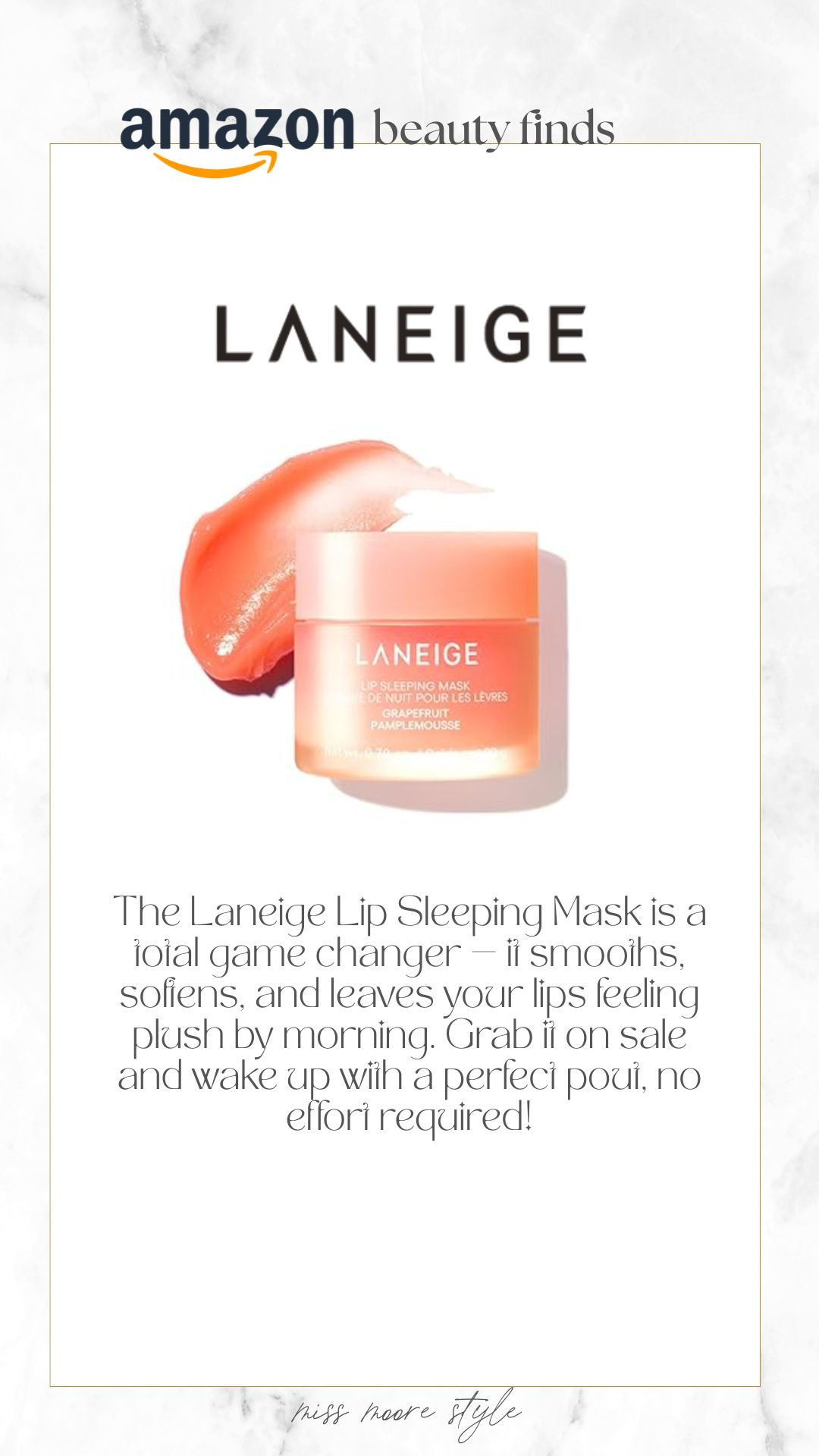 Wake up with the softest, juiciest lips thanks to the Laneige Lip Sleeping Mask 💋 It smooths, hydrates, and gives you that plush pout overnight. A Prime Day must if you want lip balm that actually works. #laneige #lipsleepingmask #hydratedlips #skincarefavorites #primedayfinds 

#LTKFindsUnder50 #LTKSaleAlert #LTKBeauty