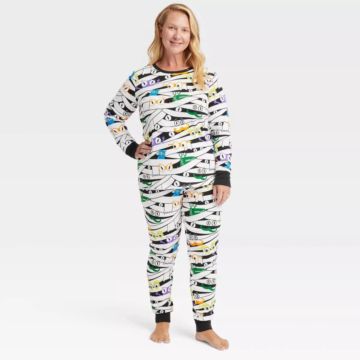 Women's Glow-In-The-Dark Mummy Halloween Matching Family Pajama Set - Hyde & EEK! Boutique™ Whi... | Target
