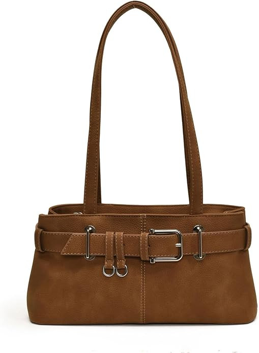 JYG Shoulder Bag for Women Vintage Y2K Hobo Purse with Belt Buckle Small PU Leather Underarm Satc... | Amazon (US)