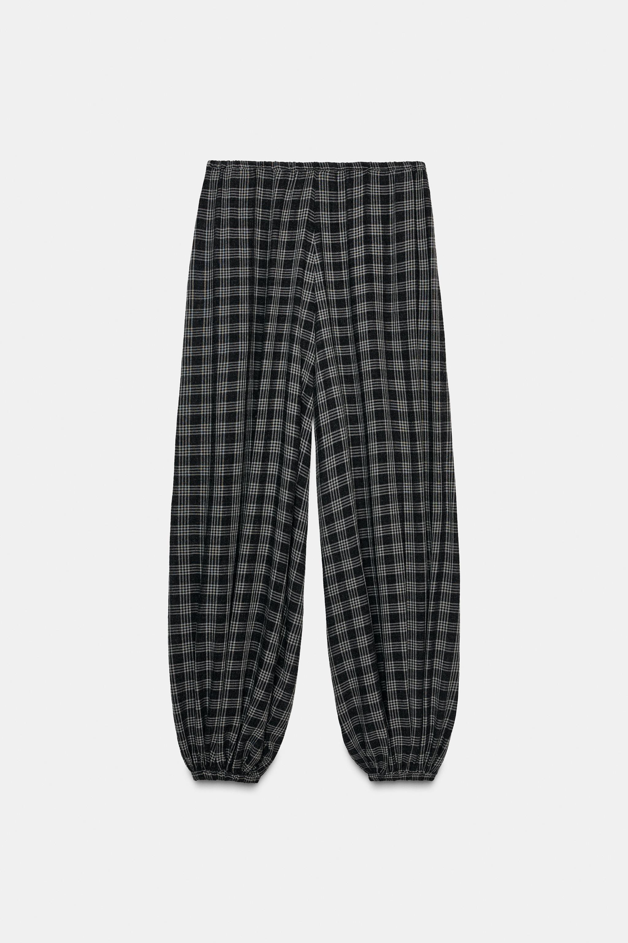 ZW COLLECTION CHECKED BLOOMER TROUSERS | Zara UK