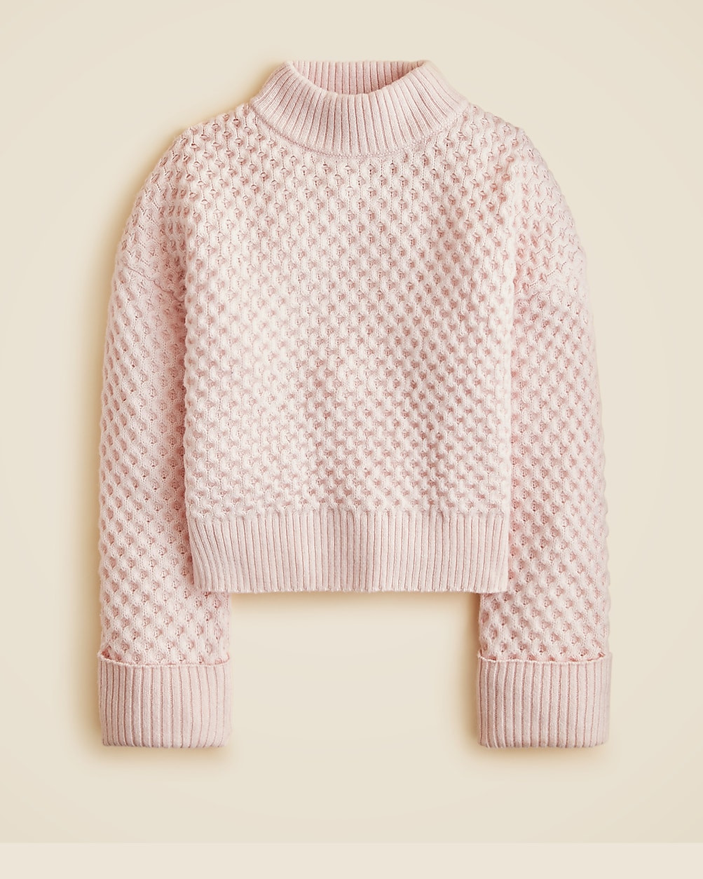Honeycomb mockneck sweater in wool blend | J. Crew US